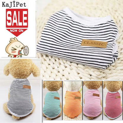 Classic Stripe Dog Shirt Cheap Dog Clothes for Small Dogs Summer Chihuahua Tshirt Cute Puppy Vest Terrier Pet Clothes for Dog
