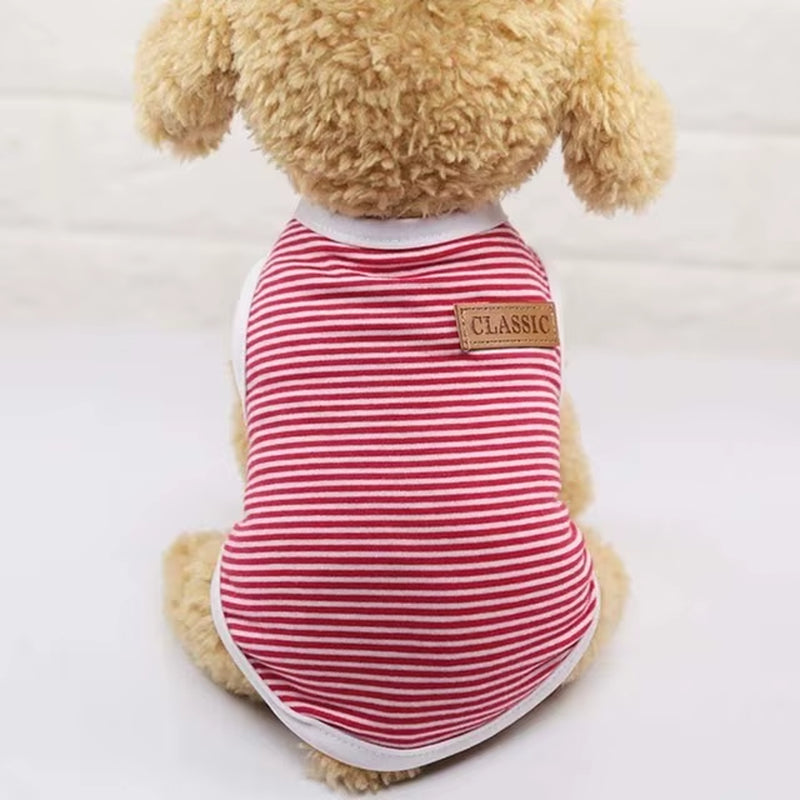 Classic Stripe Dog Shirt Cheap Dog Clothes for Small Dogs Summer Chihuahua Tshirt Cute Puppy Vest Terrier Pet Clothes for Dog