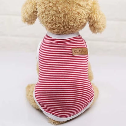 Classic Stripe Dog Shirt Cheap Dog Clothes for Small Dogs Summer Chihuahua Tshirt Cute Puppy Vest Terrier Pet Clothes for Dog