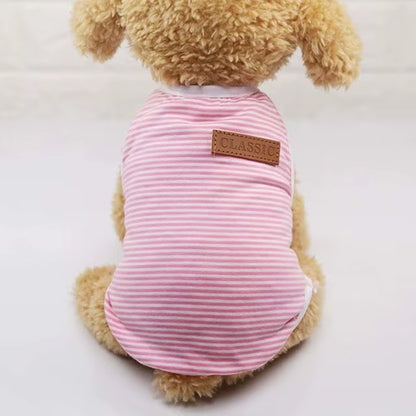 Classic Stripe Dog Shirt Cheap Dog Clothes for Small Dogs Summer Chihuahua Tshirt Cute Puppy Vest Terrier Pet Clothes for Dog