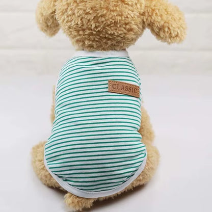 Classic Stripe Dog Shirt Cheap Dog Clothes for Small Dogs Summer Chihuahua Tshirt Cute Puppy Vest Terrier Pet Clothes for Dog