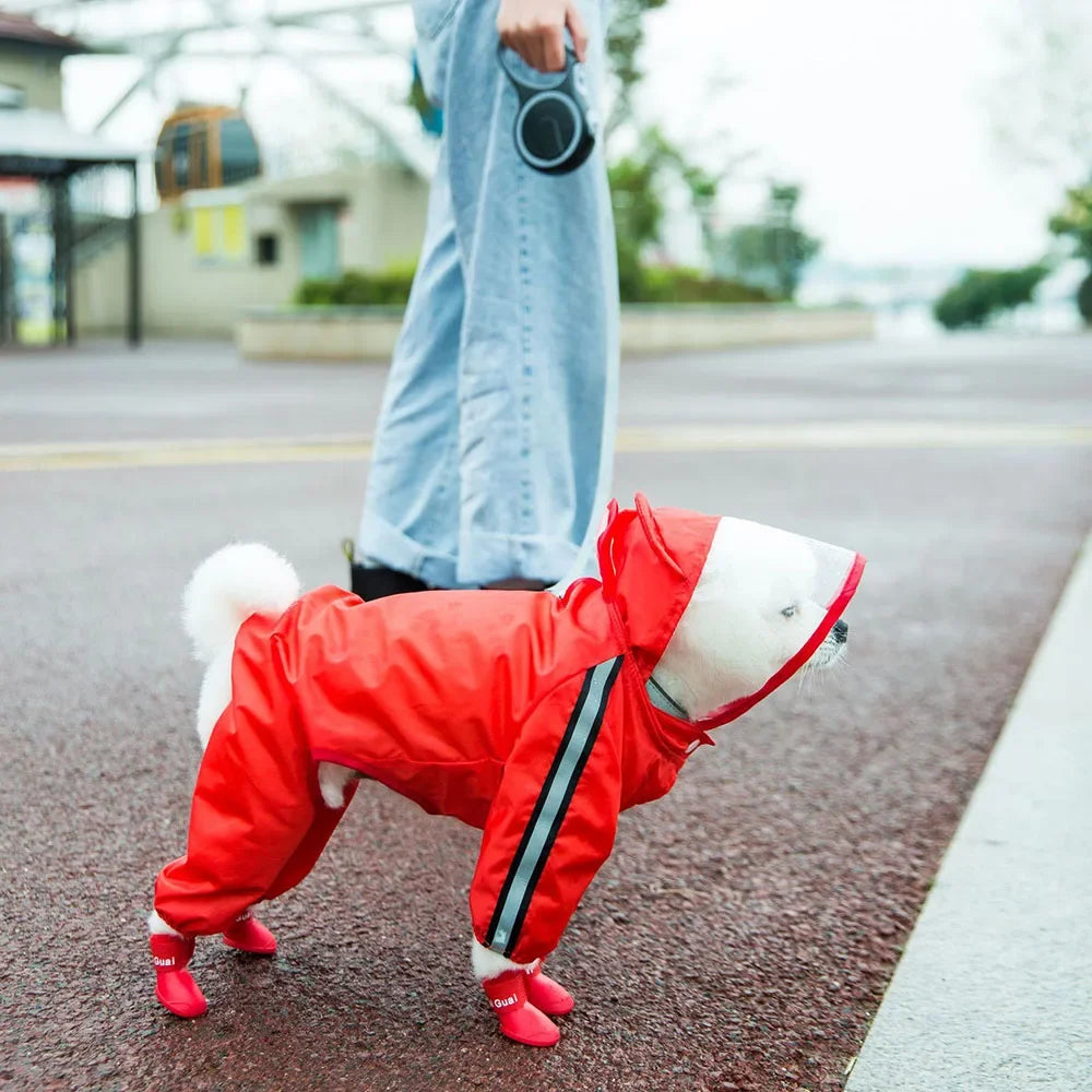 Waterproof Puppy Dog Raincoats Rain Jacket with Hood for Small Medium Dogs Poncho with Reflective Strap Honey Bee Bear Dinosaur