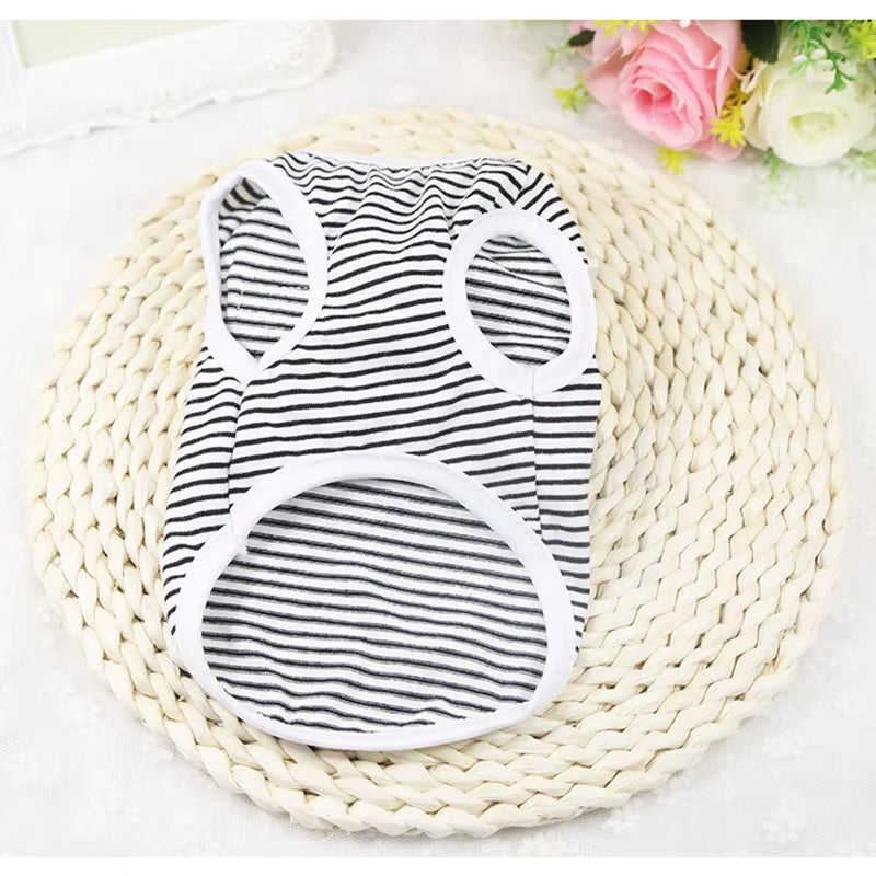 Classic Stripe Dog Shirt Cheap Dog Clothes for Small Dogs Summer Chihuahua Tshirt Cute Puppy Vest Terrier Pet Clothes for Dog