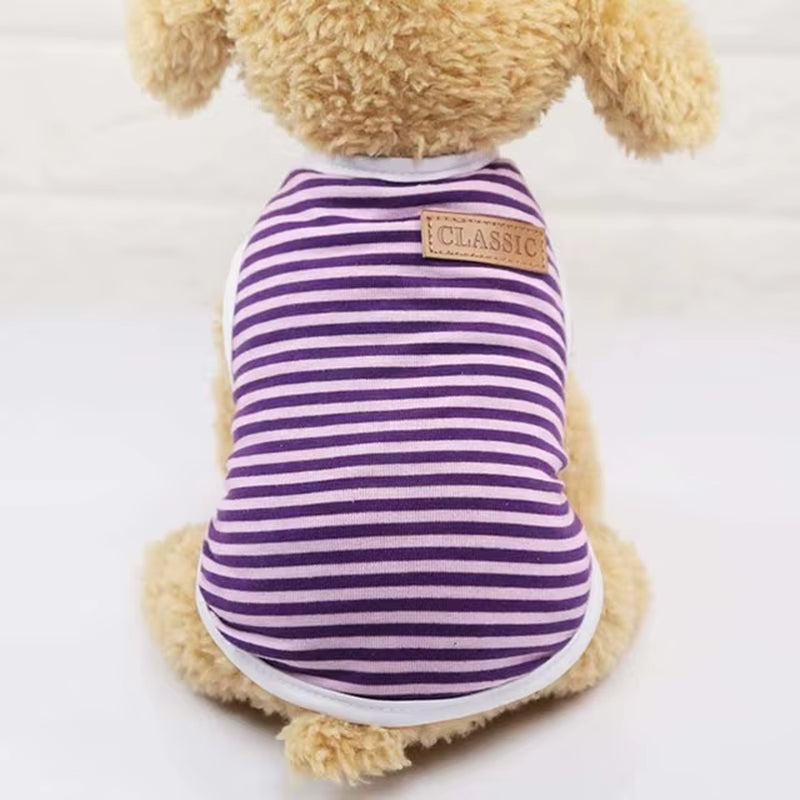 Classic Stripe Dog Shirt Cheap Dog Clothes for Small Dogs Summer Chihuahua Tshirt Cute Puppy Vest Terrier Pet Clothes for Dog