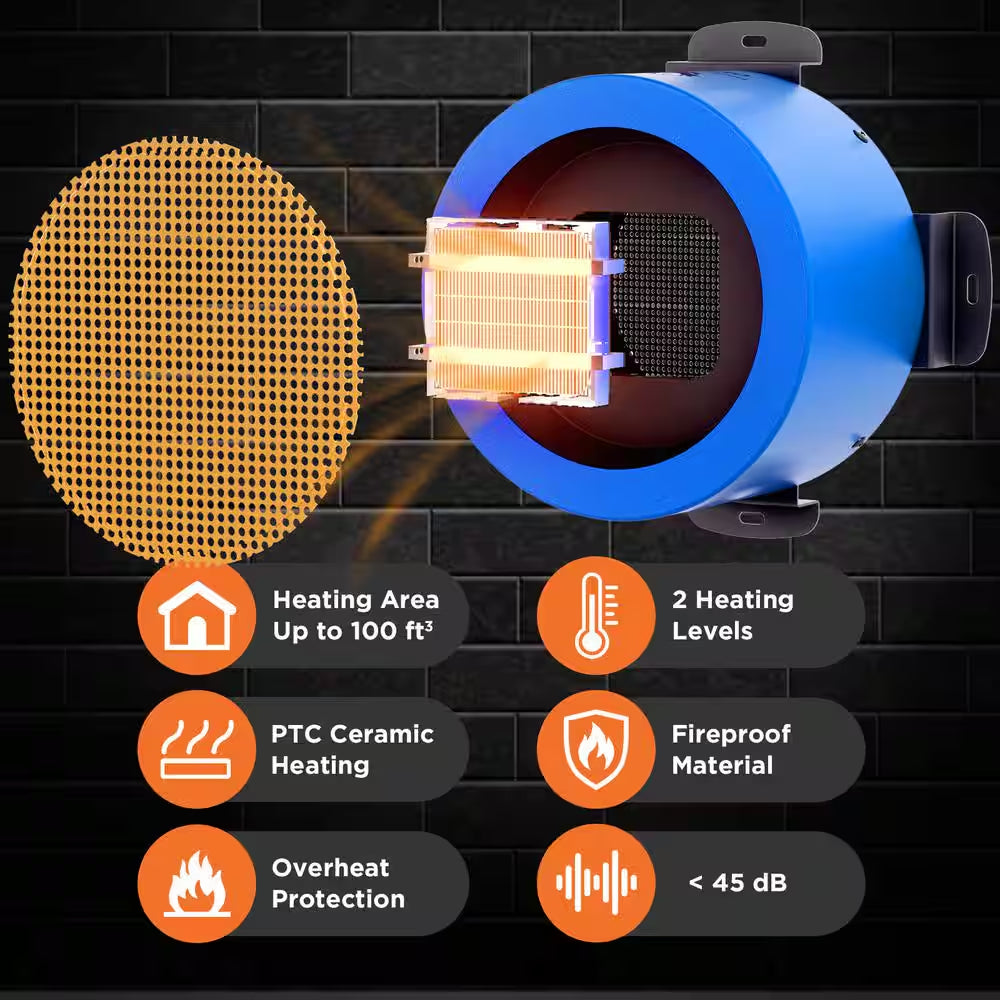 400-Watt 6.7 In. H Electric Ceramic Space Heater Neighborhood Dog House Heater 10 Ft. anti Bite Cord, Waterproof Control
