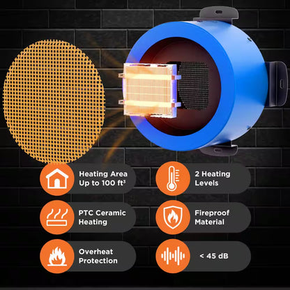 400-Watt 6.7 In. H Electric Ceramic Space Heater Neighborhood Dog House Heater 10 Ft. anti Bite Cord, Waterproof Control